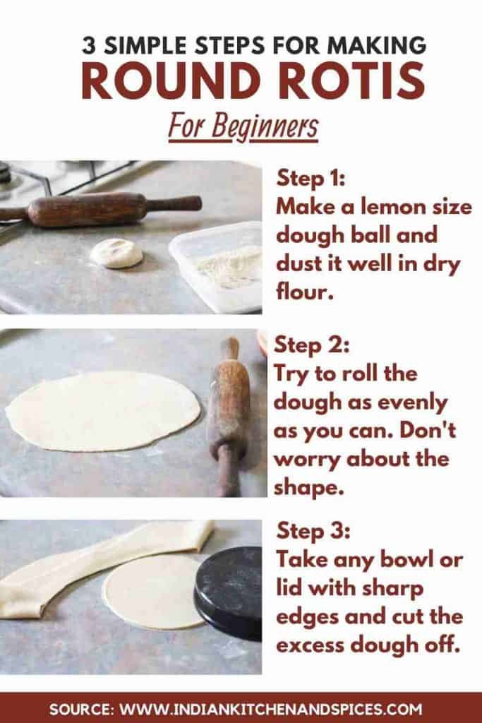 How to make round roti - Beginner Level