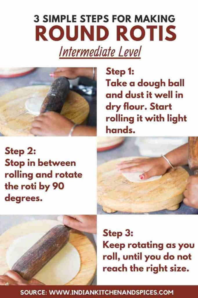 How to make round roti - Intermediate Level