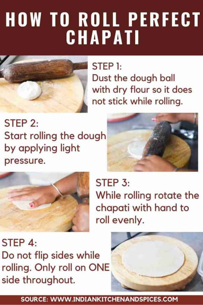 How to roll perfect chapati - Step by step details