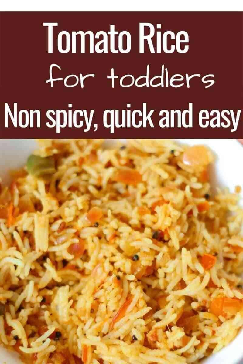 Tomato Rice for Toddlers Non spicy, quick and easy Indian Kitchen