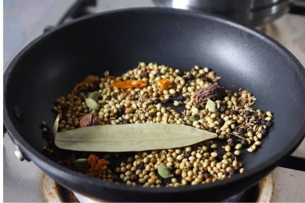 Roast whole spices